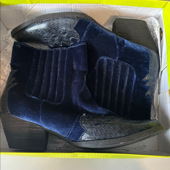 Very Volatile Blue and Black Ankle Boots - Picture 5 of 5